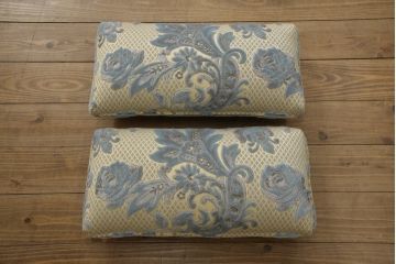 中古　超美品　DREXEL HERITAGE(ドレクセルヘリテイジ)　水色の花柄が上品な3人掛けソファ(定価約100万円)(アームソファ、三人掛け、3P)(R-051810)
