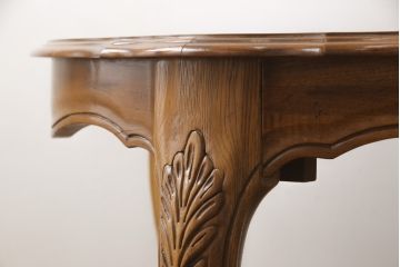 中古　DREXEL HERITAGE(ドレクセルヘリテイジ)　アメリカ輸入モデル　格調高いデザインが魅力的なニレ材製エクステンションテーブル(拡張式テーブル、ダイニングテーブル)(R-051812)