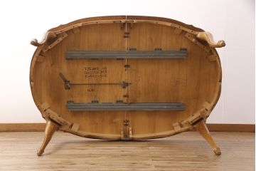 中古　DREXEL HERITAGE(ドレクセルヘリテイジ)　アメリカ輸入モデル　格調高いデザインが魅力的なニレ材製エクステンションテーブル(拡張式テーブル、ダイニングテーブル)(R-051812)