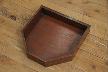 希少　マホガニー材　激レア!扉を収納して、オープンラックにもなる2wayコーナースタッキングブックケース(本棚、本箱、コーナーキャビネット、収納棚、戸棚)(R-051819)