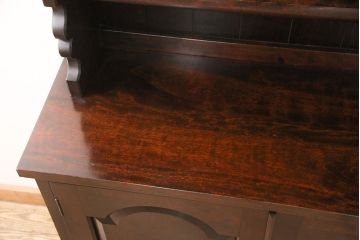 中古　美品　松本民芸家具　#36型皿棚　深い色合いと独特の木目が美しい食器棚(収納棚、カップボード)(定価約40万円)(R-051822)