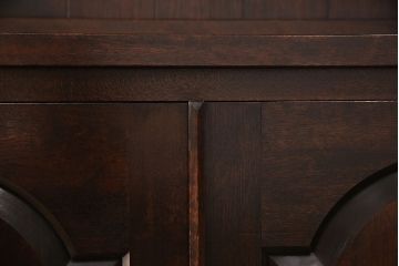 中古　美品　松本民芸家具　#36型皿棚　深い色合いと独特の木目が美しい食器棚(収納棚、カップボード)(定価約40万円)(R-051822)