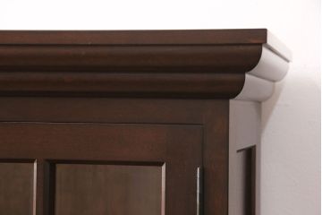 中古　美品　松本民芸家具　シックな雰囲気がおしゃれなA型食器棚(カップボード、キャビネット、収納棚、戸棚)(定価約50万円)(R-051823)