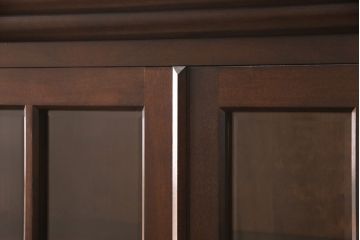 中古　美品　松本民芸家具　シックな雰囲気がおしゃれなA型食器棚(カップボード、キャビネット、収納棚、戸棚)(定価約50万円)(R-051823)