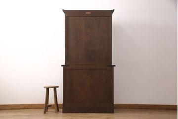 中古　美品　松本民芸家具　シックな雰囲気がおしゃれなA型食器棚(カップボード、キャビネット、収納棚、戸棚)(定価約50万円)(R-051823)