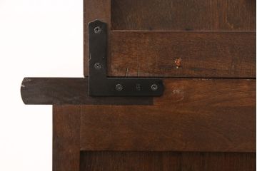 中古　美品　松本民芸家具　シックな雰囲気がおしゃれなA型食器棚(カップボード、キャビネット、収納棚、戸棚)(定価約50万円)(R-051823)