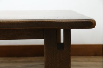 ビンテージ　美品　神戸洋家具　永田良介商店　特注品　民芸風　シンプルなデザインがお部屋に取り入れやすいナラ材製ローテーブル(座卓、センターテーブル、ヴィンテージ)(R-051825)