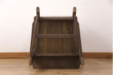 ビンテージ　美品　神戸洋家具　永田良介商店　特注品　民芸風　ナラ材　木の温もりを感じるアームチェア(1人掛け、椅子、ヴィンテージ)(R-051826)