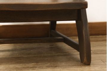 ビンテージ　美品　神戸洋家具　永田良介商店　特注品　民芸風　ナラ材　木の温もりを感じるアームチェア(1人掛け、椅子、ヴィンテージ)(R-051827)