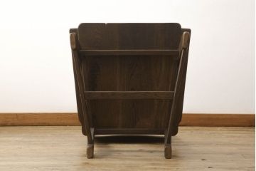 ビンテージ　美品　神戸洋家具　永田良介商店　特注品　民芸風　ナラ材　木の温もりを感じるアームチェア(1人掛け、椅子、ヴィンテージ)(R-051827)