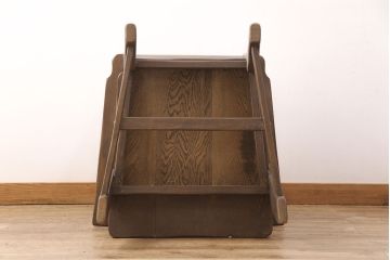 ビンテージ　美品　神戸洋家具　永田良介商店　特注品　民芸風　ナラ材　木の温もりを感じるアームチェア(1人掛け、椅子、ヴィンテージ)(R-051828)