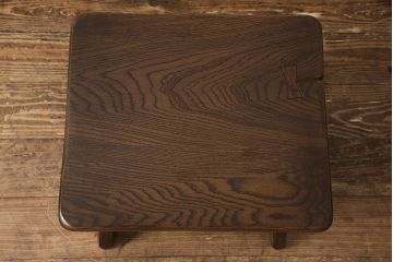 ビンテージ　美品　神戸洋家具　永田良介商店　特注品　民芸風　ナラ材　ちょこんとしたフォルムが可愛らしいスツール(チェア、椅子、ヴィンテージ)(R-051829)