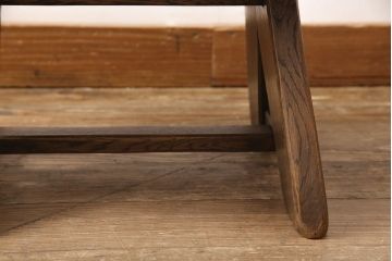 ビンテージ　美品　神戸洋家具　永田良介商店　特注品　民芸風　ナラ材　ちょこんとしたフォルムが可愛らしいスツール(チェア、椅子、ヴィンテージ)(R-051829)