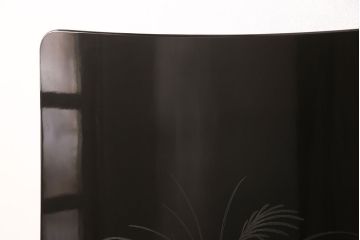 中古　美品　香川漆器　繊細な色づかいに目を奪われる総漆塗りの衝立(定価約100万円)(つい立て、パーテーション、仕切り)(R-051837)