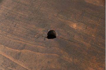 和製アンティーク　前面ケヤキ材　ガラスを入れて丸窓にリメイク!　レトロなデザインが可愛らしい収納戸棚(テレビボード、テレビ台、サイドボード、ローボード)(R-051838)