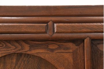 和製アンティーク　前面ケヤキ材　ガラスを入れて丸窓にリメイク!　レトロなデザインが可愛らしい収納戸棚(テレビボード、テレビ台、サイドボード、ローボード)(R-051838)