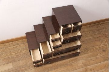 中古　美品　青木産業製　上質な和の雰囲気香る階段箪笥(江戸整理タンス、収納箪笥、和タンス)(定価約25万円)(R-051839)