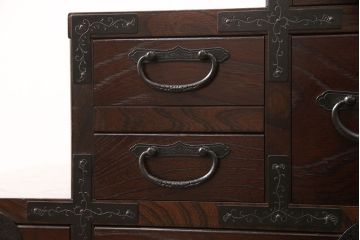 中古　美品　青木産業製　上質な和の雰囲気香る階段箪笥(江戸整理タンス、収納箪笥、和タンス)(定価約25万円)(R-051839)