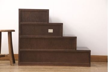 中古　美品　青木産業製　上質な和の雰囲気香る階段箪笥(江戸整理タンス、収納箪笥、和タンス)(定価約25万円)(R-051839)