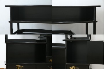 中古　美品　輪島塗り　雅やかな佇まいが上質な雰囲気を漂わせる飾り棚(茶棚、収納棚、戸棚)(R-051840)