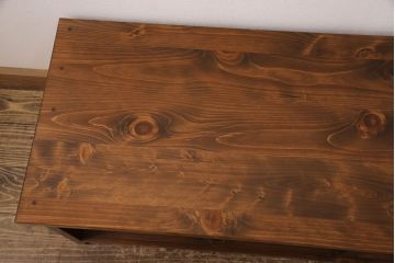 ラフジュ工房オリジナル　古建具リメイク　明るい木色がレトロな印象を高めるローボード(テレビ台、テレビボード、収納棚、リビング収納)(R-051852)