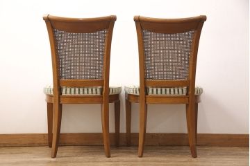 中古　DREXEL HERITAGE(ドレクセルヘリテイジ)のFRANCESCA(フランチェスカ)シリーズ　J917　気品のあるサイドチェア2脚セット(ダイニングチェア、椅子)(定価約16万円・1脚)(R-051857)