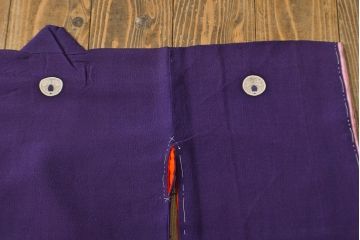 アンティーク着物　飛鶴に梅　刺繍打掛(正絹、古布)(R-051870)