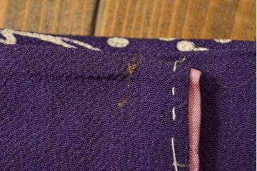 アンティーク着物　飛鶴に梅　刺繍打掛(正絹、古布)(R-051870)
