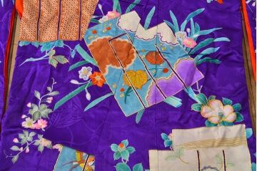 アンティーク着物　刺繍打掛(正絹、古布)(R-051871)