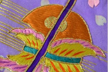 アンティーク着物　刺繍打掛(正絹、古布)(R-051871)