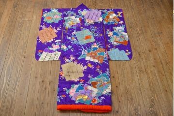 アンティーク着物　刺繍打掛(正絹、古布)(R-051871)