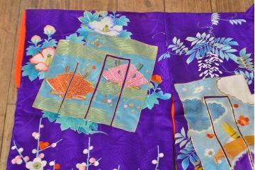 アンティーク着物　刺繍打掛(正絹、古布)(R-051871)