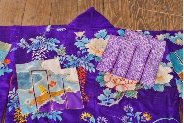 アンティーク着物　刺繍打掛(正絹、古布)(R-051871)