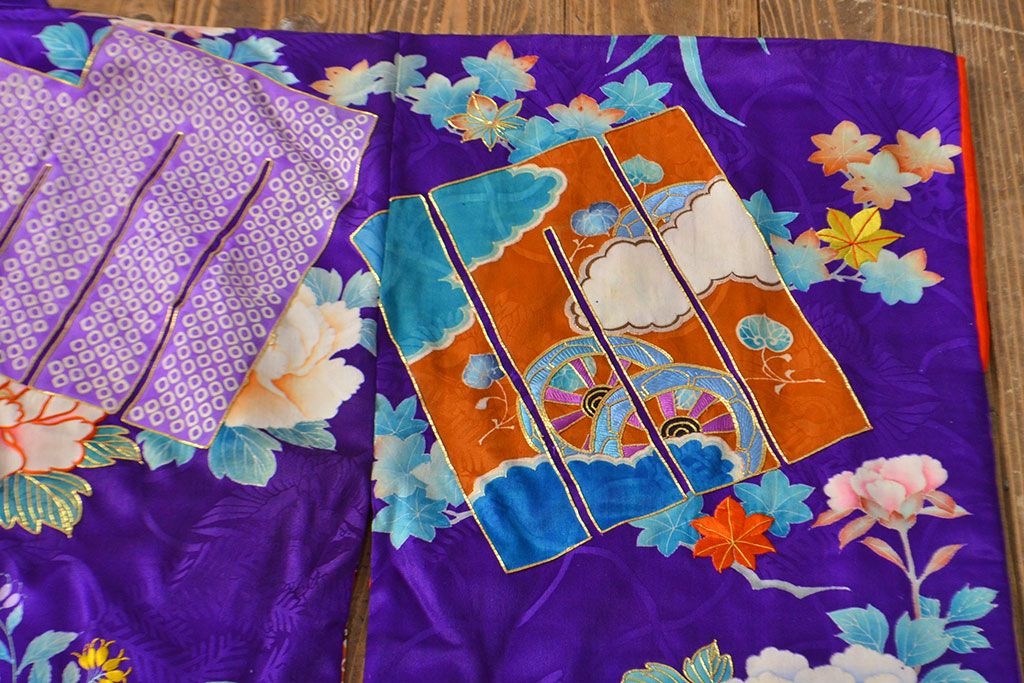 アンティーク着物　刺繍打掛(正絹、古布)(R-051871)