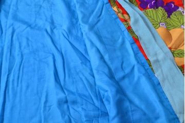 アンティーク着物　フルーツ柄錦紗縮緬　刺繍打掛(正絹、古布)(R-051872)