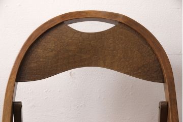 ヨーロッパビンテージ　ヴィンテージ家具　素朴な木の風合いが味わい深い折り畳みチェア2脚セット(折りたたみ、椅子、板座チェア)(R-051874)