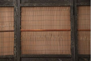 和製アンティーク　蝶や花の透かし彫りが可愛らしい四連衝立(パーテーション、つい立て)(R-051884)