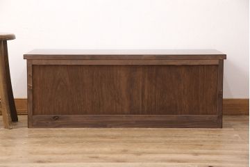 ラフジュ工房オリジナル　古建具リメイク　格子の彫刻が可愛らしい、上品な雰囲気を醸しだすテレビ台(テレビボード、ローボード、リビングボード、収納棚、戸棚)(R-051890)