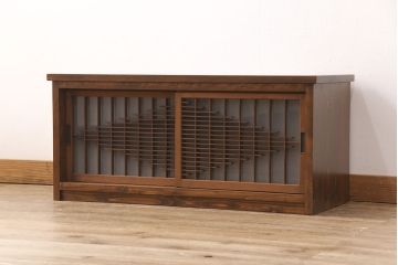 ラフジュ工房オリジナル　古建具リメイク　風情漂う組子のデザインが魅力のテレビ台(テレビボード、ローボード、リビングボード、収納棚、戸棚)(R-051892)