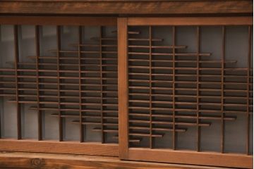 ラフジュ工房オリジナル　古建具リメイク　風情漂う組子のデザインが魅力のテレビ台(テレビボード、ローボード、リビングボード、収納棚、戸棚)(R-051892)