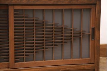 ラフジュ工房オリジナル　古建具リメイク　風情漂う組子のデザインが魅力のテレビ台(テレビボード、ローボード、リビングボード、収納棚、戸棚)(R-051892)