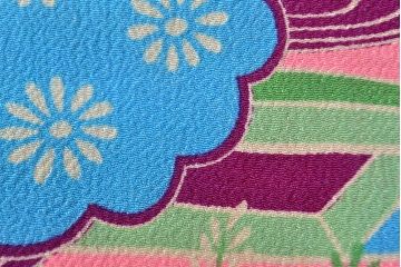 アンティーク　大正〜昭和初期　子供用縮緬着物(正絹、古布)(R-051894)