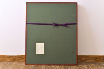 安田靫彦　紅白椿　手摺木版画　限定180部　額装(R-051896)