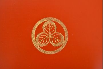 大正〜昭和初期　松沈金朱塗木製五段重箱(漆器)(R-051900)