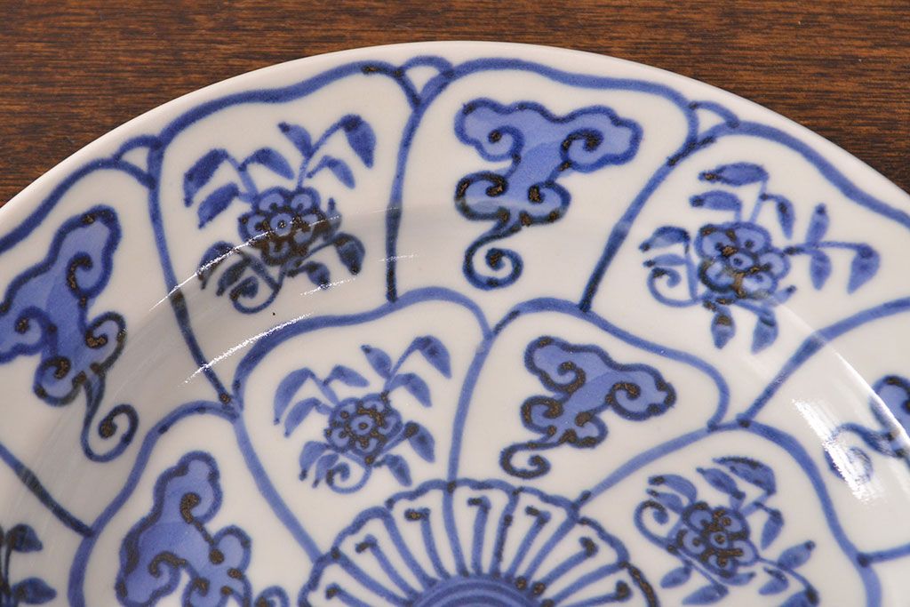 幕末〜明治　伊万里焼　仙芝祝寿文　7寸皿2枚セット(和食器)(R-051902)