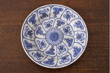 幕末〜明治　伊万里焼　仙芝祝寿文　7寸皿2枚セット(和食器)(R-051902)
