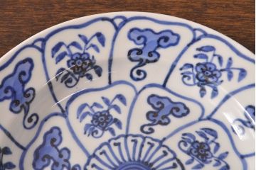 幕末〜明治　伊万里焼　仙芝祝寿文　7寸皿2枚セット(和食器)(R-051902)