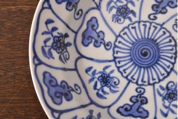 幕末〜明治　伊万里焼　仙芝祝寿文　7寸皿2枚セット(和食器)(R-051902)