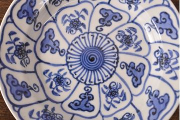 幕末〜明治　伊万里焼　仙芝祝寿文　7寸皿2枚セット(和食器)(R-051902)