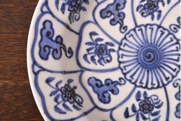 幕末〜明治　伊万里焼　仙芝祝寿文　7寸皿2枚セット(和食器)(R-051903)